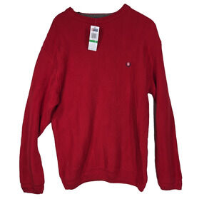 Vtg Chaps Ralph Lauren Heavy Knit Crewneck Sweater L Red 90s Mens Y2K Preppy